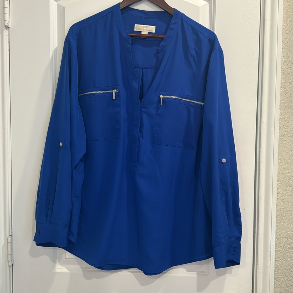 Michael Kors Women’s Blue Long Sleeve Shirt